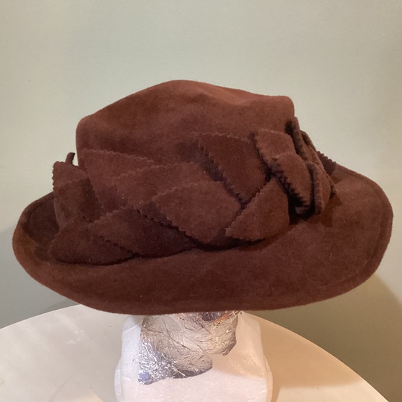 Elegant Brown Suede Women's Hat - Picture 1 of 7